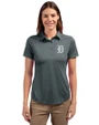 Detroit Tigers Mono Cutter & Buck Prospect Eco Textured Stretch Recycled Womens Short Sleeve Polo Elemental Grey Front