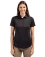 New York Jets Cutter & Buck Prospect Eco Textured Stretch Recycled Womens Short Sleeve Polo Black Front
