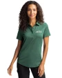 New York Jets Cutter & Buck Prospect Eco Textured Stretch Recycled Womens Short Sleeve Polo Hunter Green Front