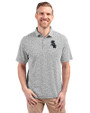 Chicago White Sox Mono Cutter & Buck Virtue Eco Pique Botanical Print Recycled Mens Polo Black Front