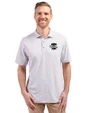 Philadelphia Phillies Mono Cutter & Buck Virtue Eco Pique Botanical Print Recycled Mens Polo Polished Medium Gray Front