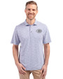Cincinnati Reds Mono Cutter & Buck Virtue Eco Pique Botanical Print Recycled Mens Polo Hyacinth Front