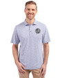 New York Yankees Mono Cutter & Buck Virtue Eco Pique Botanical Print Recycled Mens Polo Hyacinth Front