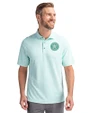 Houston Astro Mono Cutter & Buck Virtue Eco Pique Botanical Print Recycled Mens Polo Fresh Mint Front
