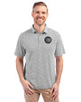 Chicago Cubs Mono Cutter & Buck Virtue Eco Pique Botanical Print Recycled Mens Polo Black Front
