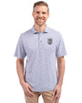 Kansas City Royals Mono Cutter & Buck Virtue Eco Pique Botanical Print Recycled Mens Polo Hyacinth Front