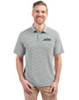 New York Jets Cutter & Buck Virtue Eco Pique Botanical Print Recycled Mens Polo Hunter Green Front