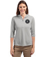 Houston Astro Mono Cutter & Buck Virtue Eco Pique Recycled Half Zip Pullover Womens Hoodie Polished Medium Gray Front