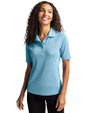 Colorado Rockies Mono Cutter & Buck Virtue Eco Pique Recycled Womens Polo Atlas Light Blue Front