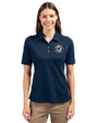 Washington Nationals Mono Cutter & Buck Virtue Eco Pique Recycled Womens Polo Navy Blue Front