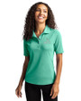 St. Louis Cardinals Mono Cutter & Buck Virtue Eco Pique Recycled Womens Polo Fresh Mint Front