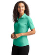 Texas Rangers Mono Cutter & Buck Virtue Eco Pique Recycled Womens Polo Fresh Mint Side