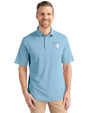 Cleveland Guardians Mono Cutter & Buck Virtue Eco Pique Recycled Mens Polo Atlas Light Blue Front
