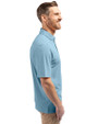 Cleveland Guardians Mono Cutter & Buck Virtue Eco Pique Recycled Mens Polo Atlas Light Blue Side