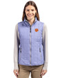 Clemson Tigers Cutter & Buck Rainier PrimaLoft® Womens Eco Insulated Full Zip Puffer Vest Hyacinth Melange Front