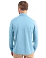 San Diego Padres Mono Cutter & Buck Virtue Eco Pique Recycled Quarter Zip Mens Pullover Atlas Light Blue Back