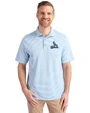 St. Louis Cardinals Mono Cutter & Buck Virtue Eco Pique Stripe Recycled Mens Polo Atlas Light Blue Front