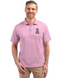 Los Angeles Angels Mono Cutter & Buck Virtue Eco Pique Stripe Recycled Mens Polo Gelato Fuchsia Front