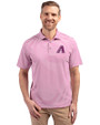 Arizona Diamondbacks Mono Cutter & Buck Virtue Eco Pique Stripe Recycled Mens Polo Gelato Fuchsia Front