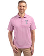 Texas Rangers Mono Cutter & Buck Virtue Eco Pique Stripe Recycled Mens Polo Gelato Fuchsia Front