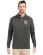 San Diego Padres Mono Cutter & Buck Adapt Eco Knit Stretch Recycled Mens Quarter Zip Pullover Poplar Front