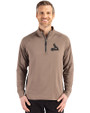 St. Louis Cardinals Mono Cutter & Buck Adapt Eco Knit Stretch Recycled Mens Quarter Zip Pullover Mushroom Front