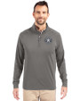 Houston Astro Mono Cutter & Buck Adapt Eco Knit Stretch Recycled Mens Quarter Zip Pullover Elemental Grey Front