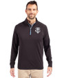 Minnesota Twins Mono Cutter & Buck Adapt Eco Knit Stretch Recycled Mens Quarter Zip Pullover Black/Atlas Front