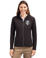 Minnesota Twins Mono Cutter & Buck Adapt Eco Knit Hybrid Recycled Womens Full Zip Jacket Black Front