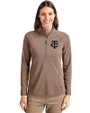 Minnesota Twins Mono Cutter & Buck Adapt Eco Knit Stretch Recycled Womens Half Zip Pullover Mushroom Front
