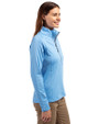 Los Angeles Dodgers Mono Cutter & Buck Adapt Eco Knit Stretch Recycled Womens Half Zip Pullover Atlas Light Blue Side