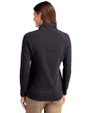 Los Angeles Dodgers Mono Cutter & Buck Adapt Eco Knit Stretch Recycled Womens Half Zip Pullover Black/Atlas Back