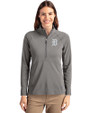 Detroit Tigers Mono Cutter & Buck Adapt Eco Knit Stretch Recycled Womens Half Zip Pullover Elemental Grey Front