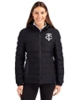 Minnesota Twins Mono Cutter & Buck Mission Ridge Repreve® Eco Insulated Womens Puffer Jacket Black Front