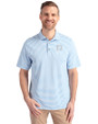 Pittsburgh Pirates Mono Cutter & Buck Virtue Eco Pique Stripe Recycled Mens Big and Tall Polo Atlas Light Blue Front