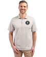 Houston Astro Mono Cutter & Buck Virtue Eco Pique Stripe Recycled Mens Big and Tall Polo Polished Medium Gray Front