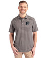 Baltimore Orioles Mono Cutter & Buck Virtue Eco Pique Stripe Recycled Mens Big and Tall Polo Black Front