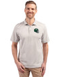 New York Jets NFL Helmet Cutter & Buck Virtue Eco Pique Stripe Recycled Mens Big and Tall Polo Polished Medium Gray Front