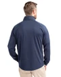 Seattle Mariners Mono Cutter & Buck Adapt Eco Knit Hybrid Recycled Mens Quarter Zip Navy Blue Back