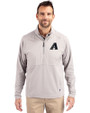 Arizona Diamondbacks Mono Cutter & Buck Adapt Eco Knit Hybrid Recycled Mens Quarter Zip Polished Medium Gray Front