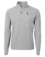 South Florida Bulls Swinging Rocky Cutter & Buck Adapt Eco Knit Hybrid Recycled Mens Quarter Zip Polished Medium Gray Mannequin