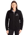 St. Louis Cardinals Mono Cutter & Buck Cascade Eco Fleece Womens Full Zip Jacket Black Front