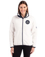 Seattle Mariners Mono Cutter & Buck Cascade Eco Fleece Womens Full Zip Jacket Shell/Navy Blue Front