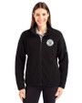 Milwaukee Brewers Mono Cutter & Buck Cascade Eco Fleece Womens Full Zip Jacket Black Front
