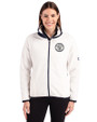 Milwaukee Brewers Mono Cutter & Buck Cascade Eco Fleece Womens Full Zip Jacket Shell/Navy Blue Front