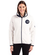 Chicago Cubs Mono Cutter & Buck Cascade Eco Fleece Womens Full Zip Jacket Shell/Navy Blue Front
