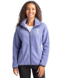 Minnesota Twins Mono Cutter & Buck Cascade Eco Fleece Womens Full Zip Jacket Hyacinth/Navy Blue Front