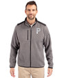 Pittsburgh Pirates Mono Cutter & Buck Cascade Eco Fleece Mens Full Zip Jacket Elemental Grey/Black Front