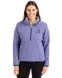 Arizona Diamondbacks Mono Cutter & Buck Cascade Eco Fleece Womens Pullover Jacket Hyacinth/Navy Blue Front