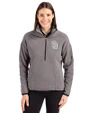 San Diego Padres Mono Cutter & Buck Cascade Eco Fleece Womens Pullover Jacket Elemental Grey/Black Front